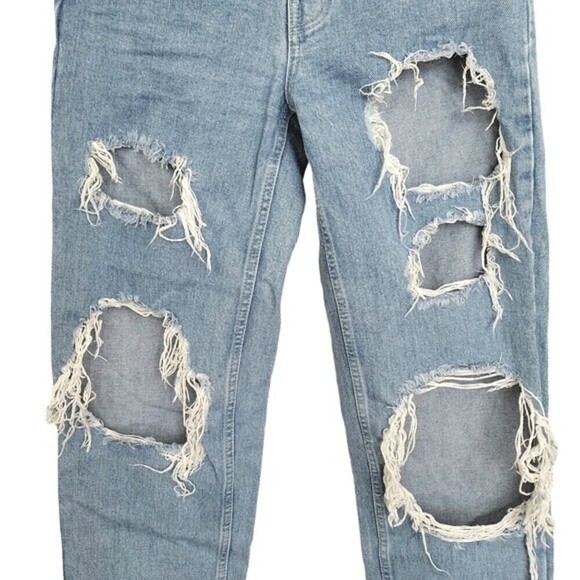 BDG High-Waisted Baggy Jean Destroyed Light Wash Women's Size 25 - Picture 5 of 11